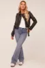 Black Faux Leather Zip Detail Biker Jacket - Leyla sold by Rebellious Fashion
