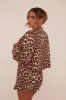 Brown Leopard Print Cropped Blazer - Barbara sold by Rebellious Fashion
