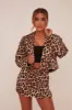 Brown Leopard Print Cropped Blazer - Barbara sold by Rebellious Fashion