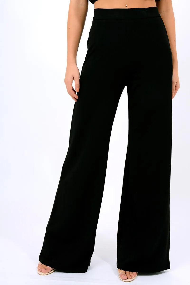 Black High Waist Flare Trousers -Tisha sold by Rebellious Fashion product image thumbnail 2