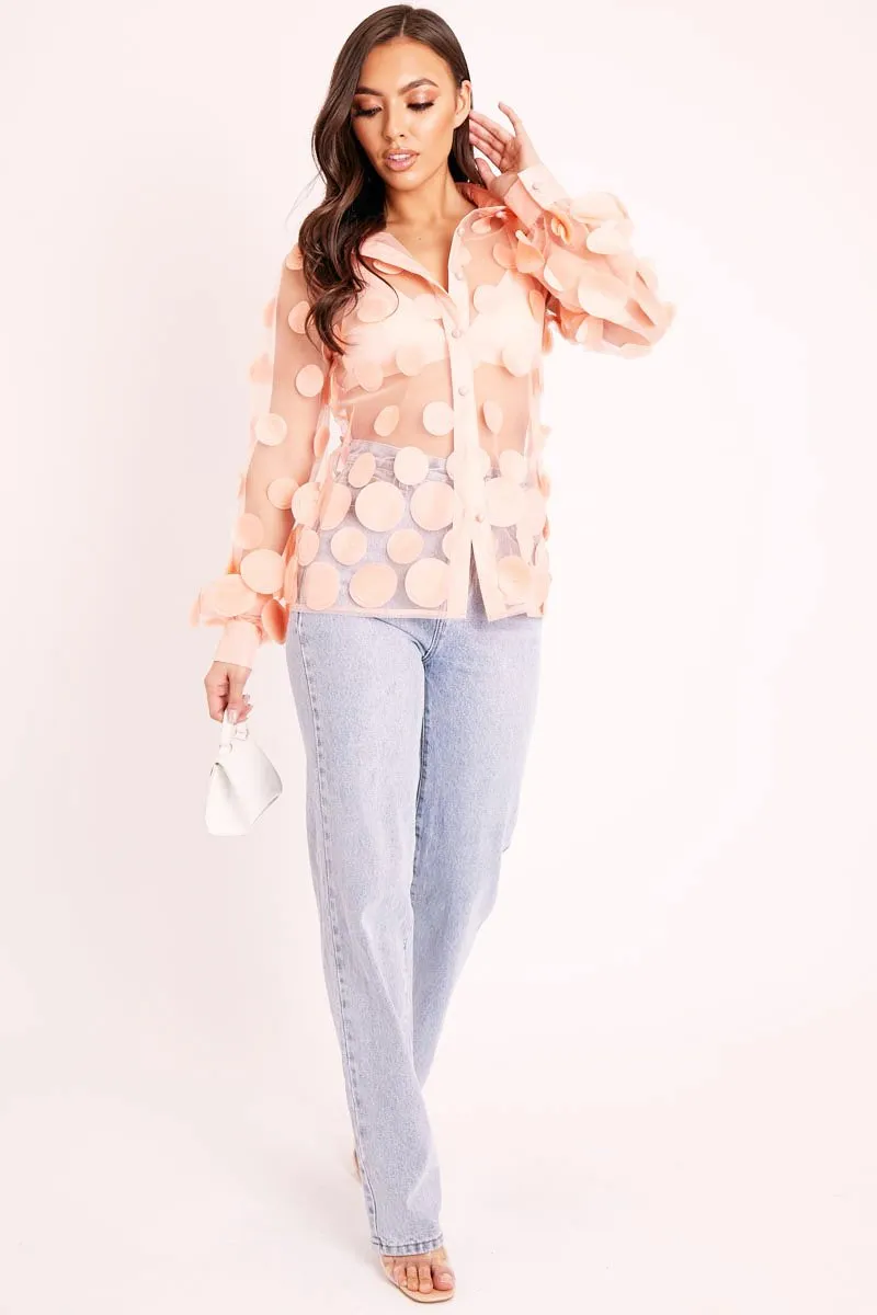 Pink Layered Applique Mesh Shirt - Nikkie sold by Rebellious Fashion product image thumbnail 2
