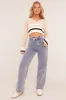 Light Blue Stretch Pocket Detail Straight Leg Jeans - Aubrey sold by Rebellious Fashion