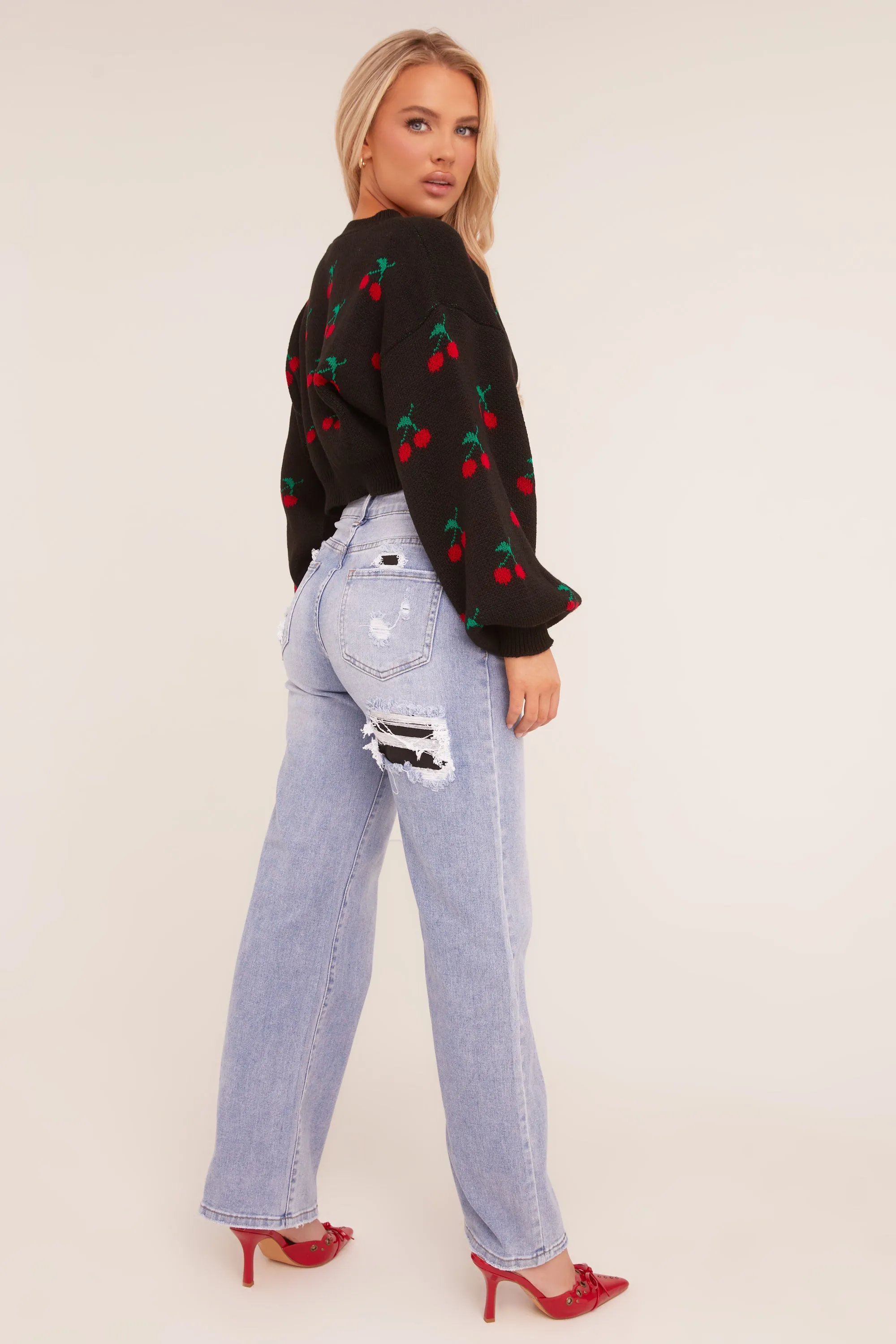 Light Blue Stretch Straight Leg Jeans - Sam sold by Rebellious Fashion product image thumbnail 5