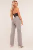 Grey Stretch Straight Leg Frayed Hem Jeans - Scarlett sold by Rebellious Fashion