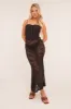 Black Lace Sheer Corset Detail Maxi Dress - Charmaine sold by Rebellious Fashion