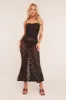 Black Lace Sheer Corset Detail Maxi Dress - Charmaine sold by Rebellious Fashion