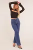 Dark Blue Stretch Pocket Detail Straight Leg Jeans - Harlow sold by Rebellious Fashion