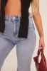 Light Blue Stretch Straight Leg Frayed Hem Jeans - Piper sold by Rebellious Fashion
