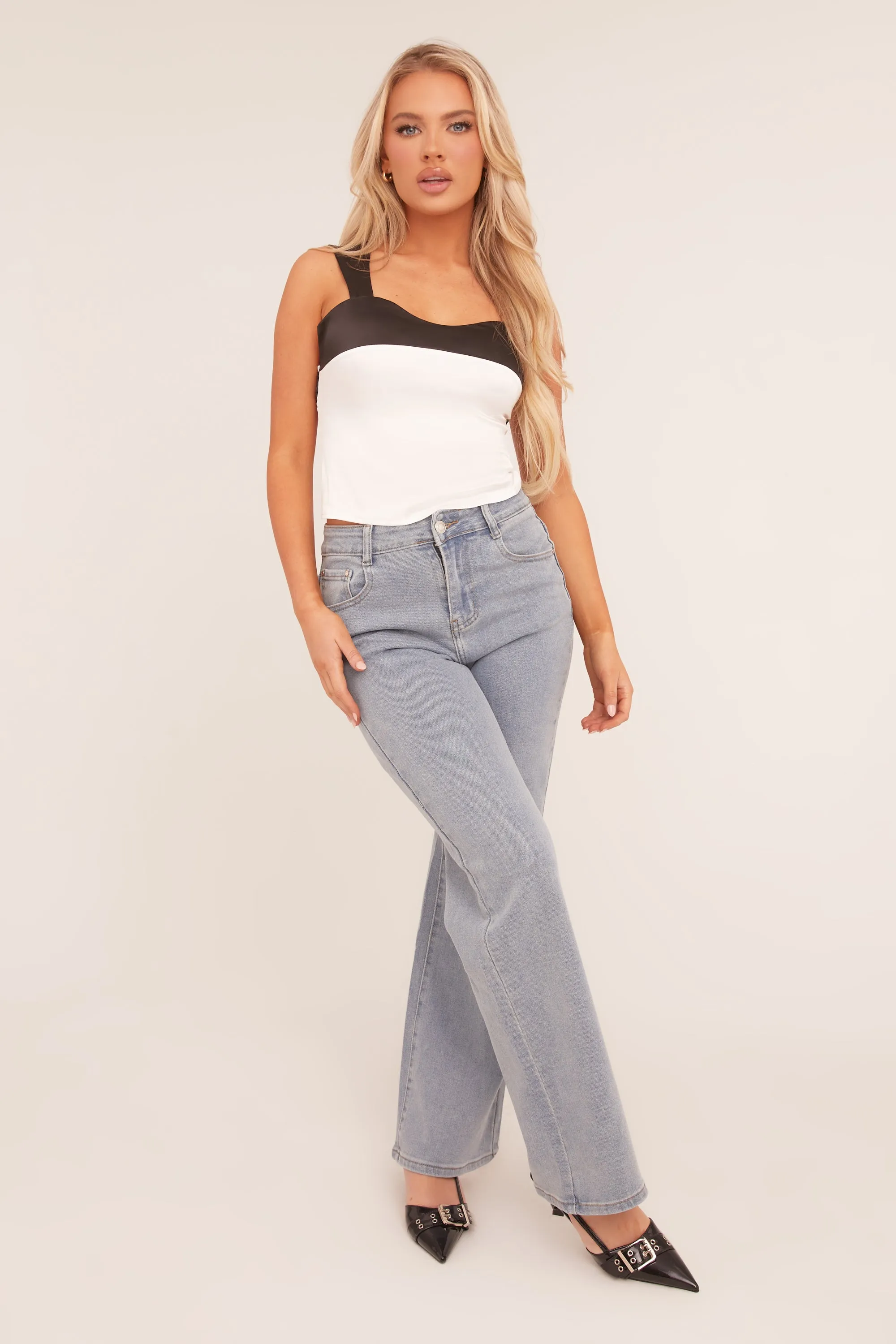 Light Blue Stretch Straight Leg Jeans - Hayle sold by Rebellious Fashion product image thumbnail 3