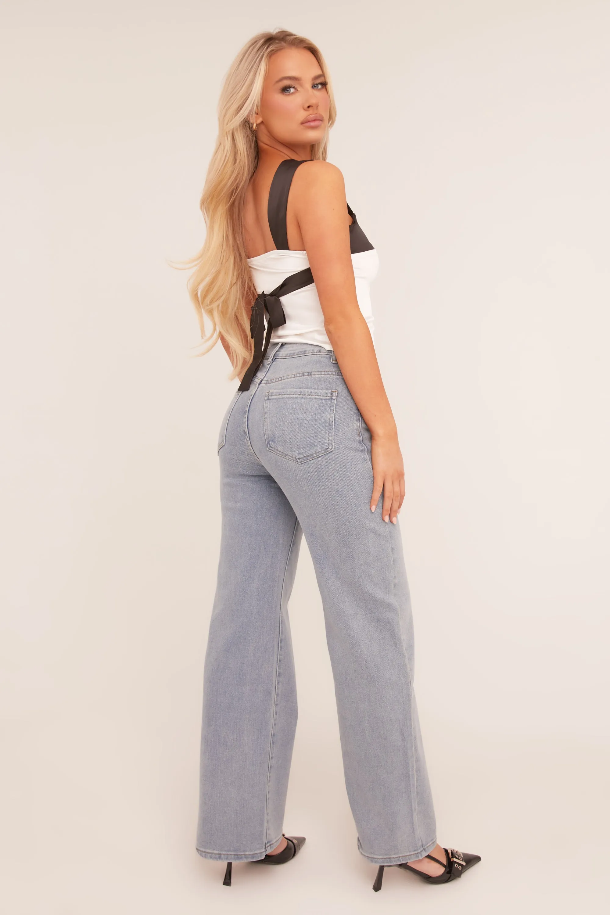Light Blue Stretch Straight Leg Jeans - Hayle sold by Rebellious Fashion product image thumbnail 5