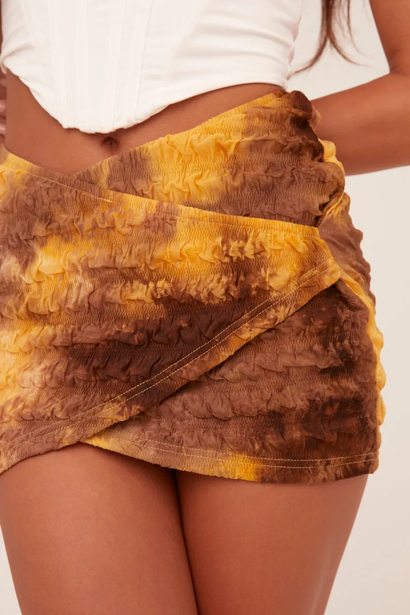 Multi Abstract Print Warp Front Mini Skirt - Kyra sold by Rebellious Fashion product image thumbnail 4