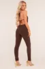 Brown Plunge Halter Neck Jumpsuit - Liliana sold by Rebellious Fashion