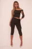 Black Knot Detail Tie Side Top & Capri Pants Co-ord Set - Amity sold by Rebellious Fashion