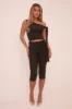 Black Knot Detail Tie Side Top & Capri Pants Co-ord Set - Amity sold by Rebellious Fashion