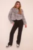 Grey Faux Fur Cropped Coat - Heaven sold by Rebellious Fashion