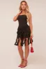 Black Bandeau Frill Hem Mini Dress - Jessie sold by Rebellious Fashion