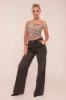 Brown Leopard Print shoulder Strap Crop Top - Nessa sold by Rebellious Fashion