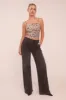 Brown Leopard Print shoulder Strap Crop Top - Nessa sold by Rebellious Fashion