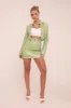 Sage Faux Leather Zip Detail Top & Mini Skirt Co-ord Set - Dora sold by Rebellious Fashion
