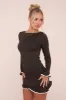 Black Contrast Edge Frill Hem Mini Dress - Agatha sold by Rebellious Fashion