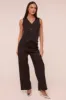 Black Pin Stripe Sleeveless Waist Coat - Danita sold by Rebellious Fashion