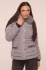 Grey Faux Fur Hooded Puffer Jacket - Glory sold by Rebellious Fashion