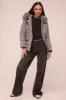 Grey Faux Fur Hooded Puffer Jacket - Glory sold by Rebellious Fashion