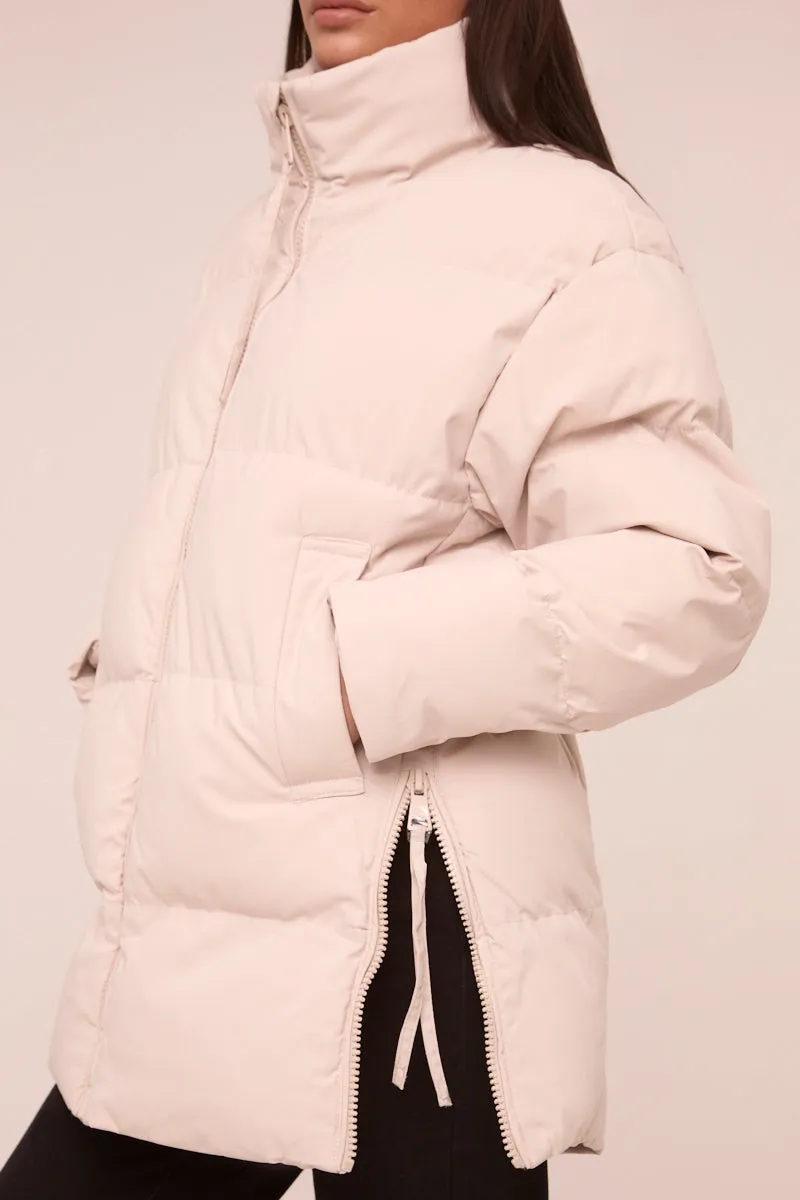 Stone High Neck Zip Fastening Puffer Jacket - Camelia sold by Rebellious Fashion product image thumbnail 4