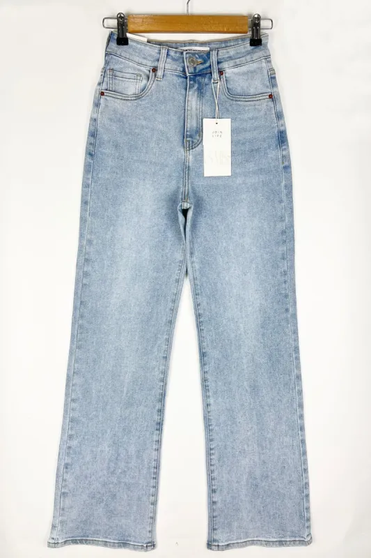 Light Blue Stretch Straight Leg Jeans - Scarlett sold by Rebellious Fashion