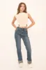 Beige Cable Knit Sleeveless Cropped Jumper - Cleo sold by Rebellious Fashion