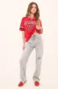 Light Grey Stretch Distressed Mid Waist Straight Leg Jeans - Helena sold by Rebellious Fashion