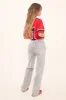 Light Grey Stretch Distressed Mid Waist Straight Leg Jeans - Helena sold by Rebellious Fashion