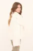 Cream Faux Fur Waterfall Long Sleeves Cropped Jacket - Avery sold by Rebellious Fashion