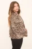 Beige Leopard Print Faux Fur Cropped Coat - Dania sold by Rebellious Fashion