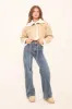 Beige Faux Leather Shearling Aviator Cropped Jacket - Avani sold by Rebellious Fashion