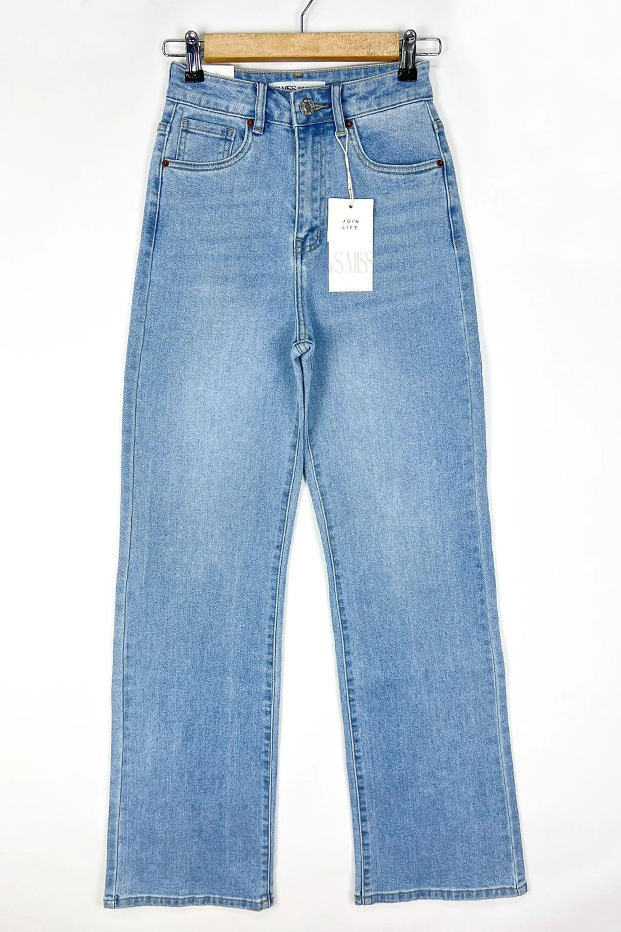 Bright Blue Stretch Straight Leg Jeans - Brianna sold by Rebellious Fashion