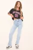Light Blue Stretch Mid Waist Straight Leg Frayed Hem Denim Jeans - Venus sold by Rebellious Fashion