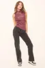 Washed Black Stretch Mid Waist Straight Leg Frayed Hem Denim Jeans - Venus sold by Rebellious Fashion