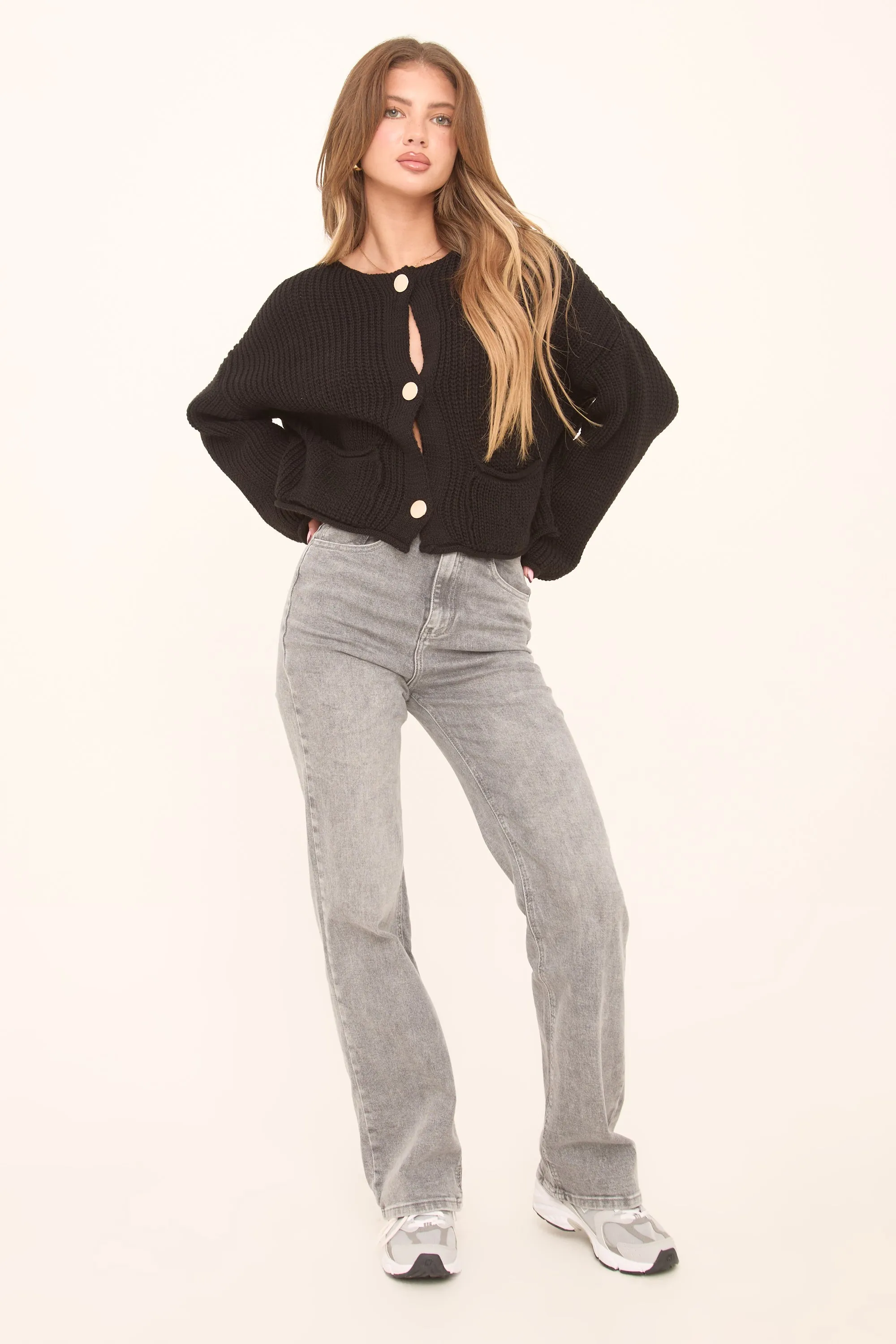 Grey Stretch Mid Waist Straight Leg Denim Jeans - Phoenix sold by Rebellious Fashion product image thumbnail 4