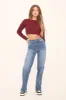 Mid Blue Stretch Wide Leg Denim Jeans - Lajoy sold by Rebellious Fashion