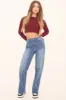Mid Blue Stretch Wide Leg Denim Jeans - Lajoy sold by Rebellious Fashion