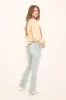 Pale Blue High Waist Kick Flare Frayed Hem Denim Jeans - Aspen sold by Rebellious Fashion