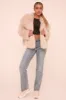 Beige Faux Fur Long Sleeves Cropped Coat - Halo sold by Rebellious Fashion