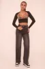 Washed Black Stretch Seam Detail Wide Leg Denim Jeans - Lyra sold by Rebellious Fashion
