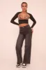 Washed Black Stretch Seam Detail Wide Leg Denim Jeans - Lyra sold by Rebellious Fashion