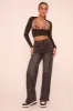 Washed Black Stretch Seam Detail Wide Leg Denim Jeans - Lyra sold by Rebellious Fashion