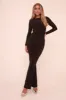 Black Long Sleeves Open Back Jumpsuit - Lois sold by Rebellious Fashion