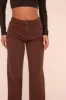 Brown Stretch Mid Waist Straight Leg Denim Jeans - Misha sold by Rebellious Fashion