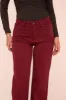 Burgundy Stretch Mid Waist Straight Leg Denim Jeans - Misha sold by Rebellious Fashion