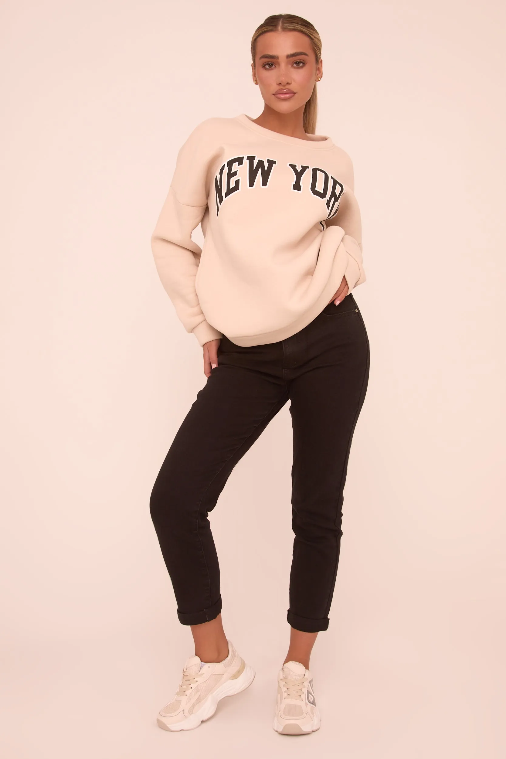 Black High Waist Stretch Turn Up Hem Mom Jeans - Corra sold by Rebellious Fashion